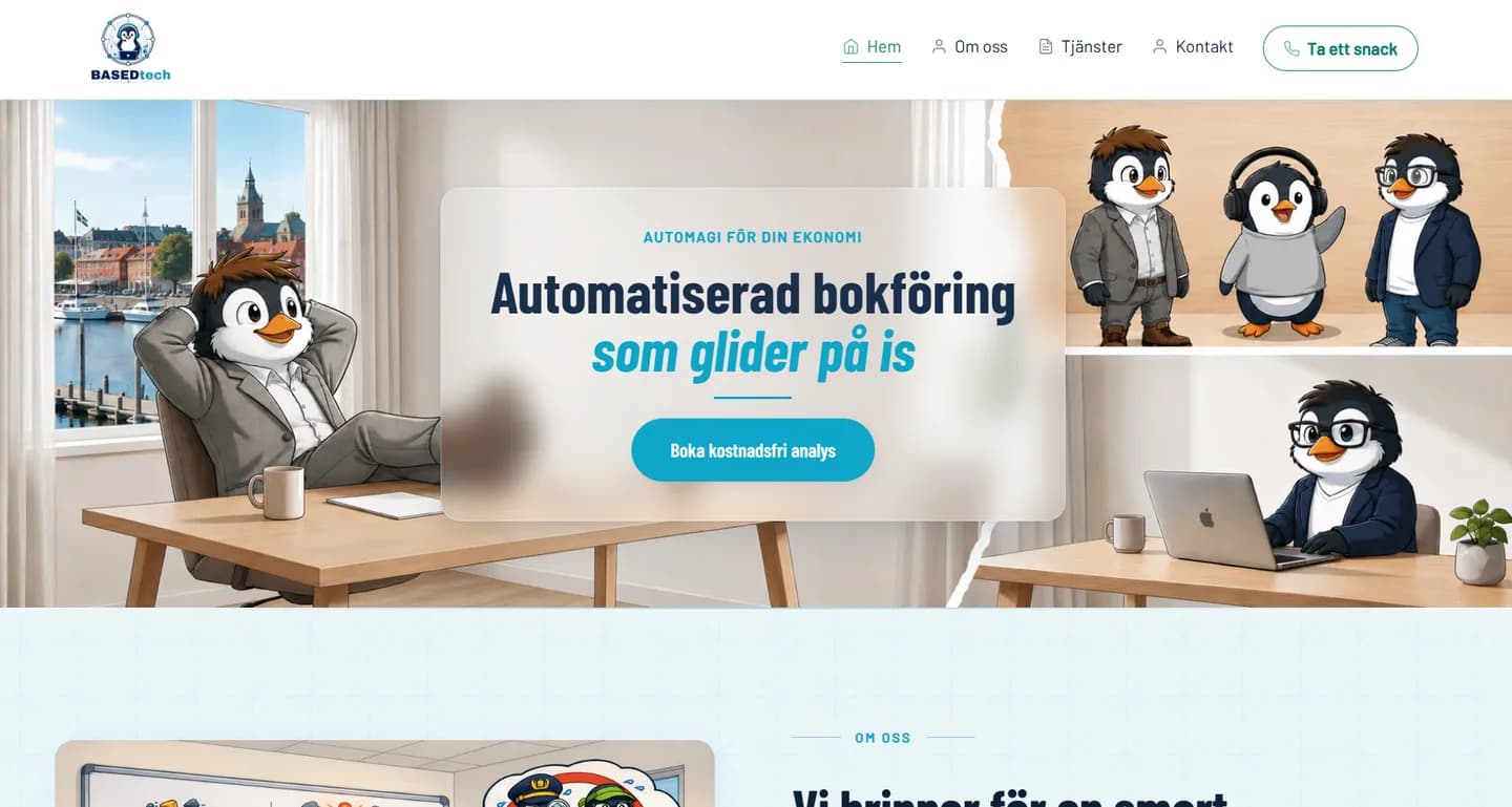 Skärmdump av BASEDtech Sweden på desktop
